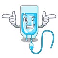 Wink infussion bottle character cartoon Royalty Free Stock Photo