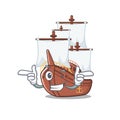 Wink miniature pirate ship cartoon on table