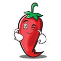 Wink red chili character cartoon