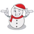 Wink snowman character cartoon style Royalty Free Stock Photo