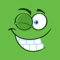 Winking Cartoon Funny Face With Smiling Expression