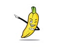 Winking and Cheerful Banana Character