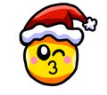 Winking Christmas Emoticon Wants A Kiss