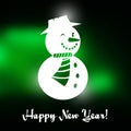 Winking Christmas snowman with Happy New year text Royalty Free Stock Photo