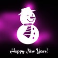 Winking Christmas snowman with Happy New year text