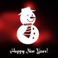 Winking Christmas snowman with Happy New year text Royalty Free Stock Photo