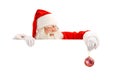 Winking Classic Santa Holding a Sign. Royalty Free Stock Photo