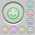 Winking emoticon push buttons Royalty Free Stock Photo