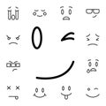 Winking, face flat vector icon in emotions pack