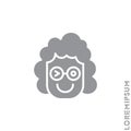 Winking girl, woman. smile emoticons isolated Gray on white background. Vector illustration. Wink icon vector, emotion symbol.