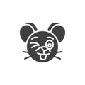 Winking rat emoticon vector icon Royalty Free Stock Photo