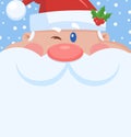 Winking Santa Claus Cartoon Character Face Portrait Royalty Free Stock Photo