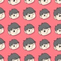 Winking seduction handsome boy seamless repeat pattern. background illustration
