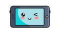 Winking Smartphone Character, Playful Mobile Device, vector design Generative AI Royalty Free Stock Photo