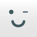 Winking Smiley Vector illustration icon. face