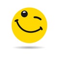 Big smiling emoticon wink symbol Royalty Free Stock Photo