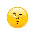 Winks Emoji isolated. Happy yellow circle emotion isolated Royalty Free Stock Photo