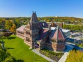 Winn Memorial Library aerial view, Woburn, MA, USA