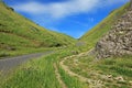 Winnats Pass near Castleton in Derbyshire. Royalty Free Stock Photo