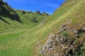 Winnats Pass near Castleton in Derbyshire. Royalty Free Stock Photo