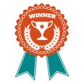 Winner award badge with wheat wreath