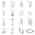 Winner awarding icons set vector outline Royalty Free Stock Photo