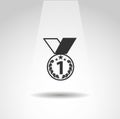 winner awards medal icon. first place icon, simple racing medal icon