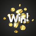 Winner background with gold coins