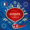 France 2018 Winner banner Russia World Cup Soccer Royalty Free Stock Photo