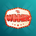 The winner banner. Retro light frame with glowing lamps Royalty Free Stock Photo