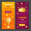 Winner Banner Vecrtical Set. Vector