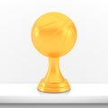 Winner basketball cup award, golden trophy logo isolated on white shelf table background Royalty Free Stock Photo