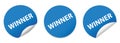 WINNER - blue round sticker banners Royalty Free Stock Photo