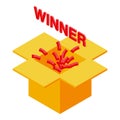 Winner box icon isometric vector. Game reward Royalty Free Stock Photo