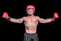 Winner boxer with arms outstretched Royalty Free Stock Photo