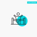 Winner, Business, Finish, Leader, Leadership, Man, Race turquoise highlight circle point Vector icon