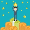 Winner Businessman, best, vector illustration