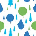 Seamless pattern with various type of the trees.