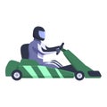 Winner carting racer icon cartoon vector. Auto motor