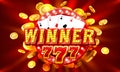 Winner casino coin, cash machine play now. Vector Royalty Free Stock Photo