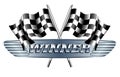 WINNER Checkered, Chequered Flags Motor Racing Royalty Free Stock Photo