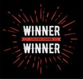 Winner Winner Chicken Dinner Typographic Gaming Poster. Vector Royalty Free Stock Photo