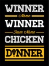 Winner Winner Chicken Dinner Typographic Gaming Poster. Vector Royalty Free Stock Photo