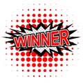 Winner Comic Speech Bubble, Cartoon. Royalty Free Stock Photo