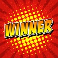 Winner Comic Speech Bubble, Cartoon. Royalty Free Stock Photo