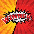 Winner Comic Speech Bubble, Cartoon. Royalty Free Stock Photo