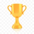 Winner cup award, golden trophy logo isolated on white transparent background Royalty Free Stock Photo