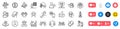 Winner cup, Chat app and Add user line icons pack. For web app. Social media icons. Vector