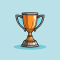 Winner cup hand-drawn comic illustration. Winner cup. Vector doodle style cartoon illustration Royalty Free Stock Photo