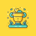 Winner cup hand-drawn comic illustration. Winner cup. Vector doodle style cartoon illustration Royalty Free Stock Photo